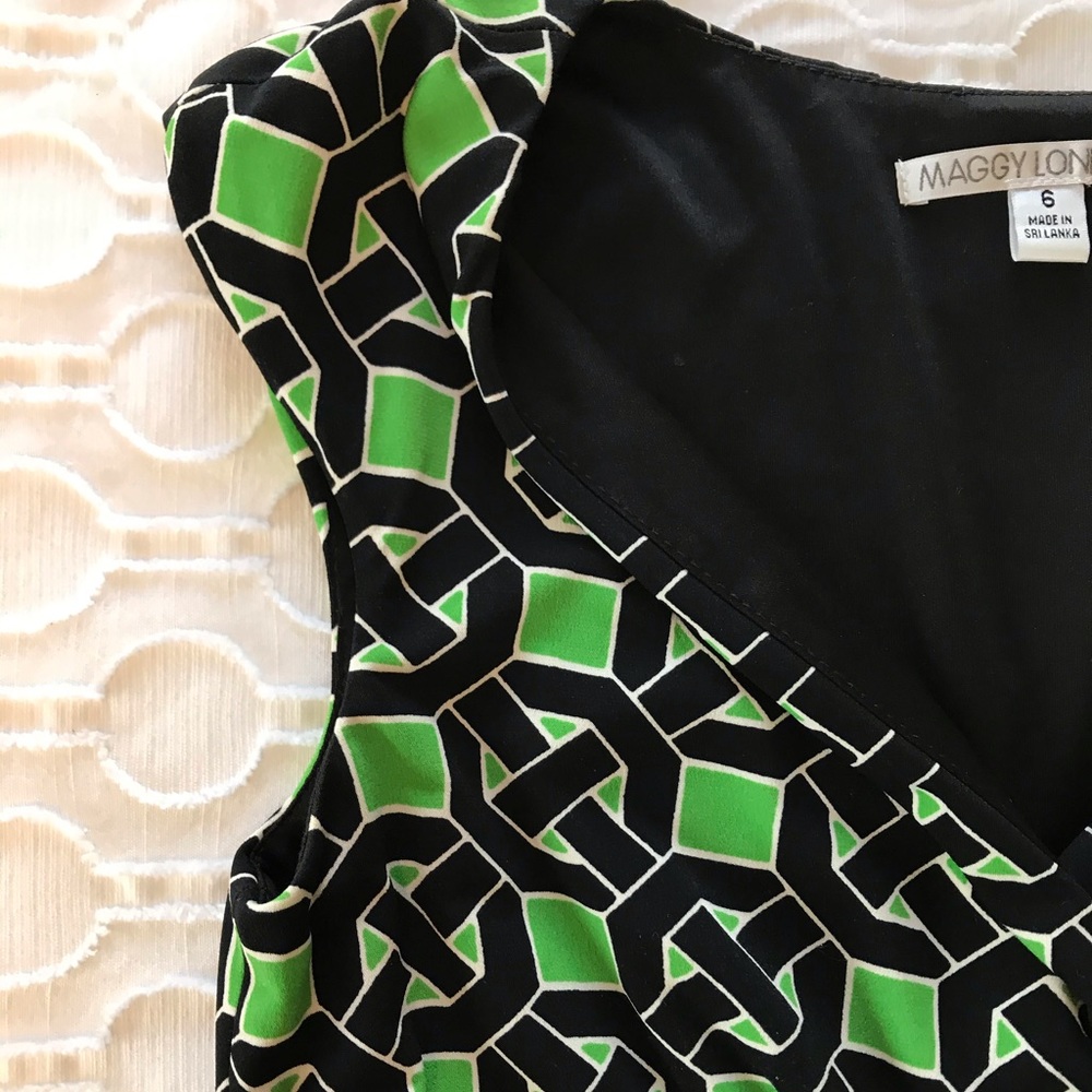 Maggy London size 6 -  black and green dress